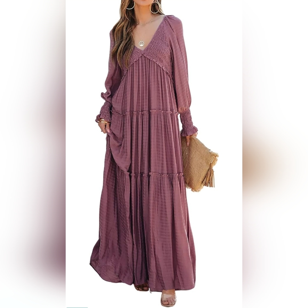EUC Elegant Mauve Maxi Dress